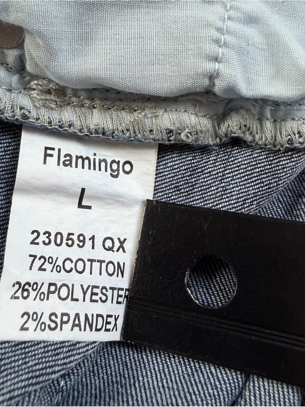 Dark Wash Distressed Whiskered Capri Jeans Comfort Stretch Western Boho Rock L - Picture 11 of 11